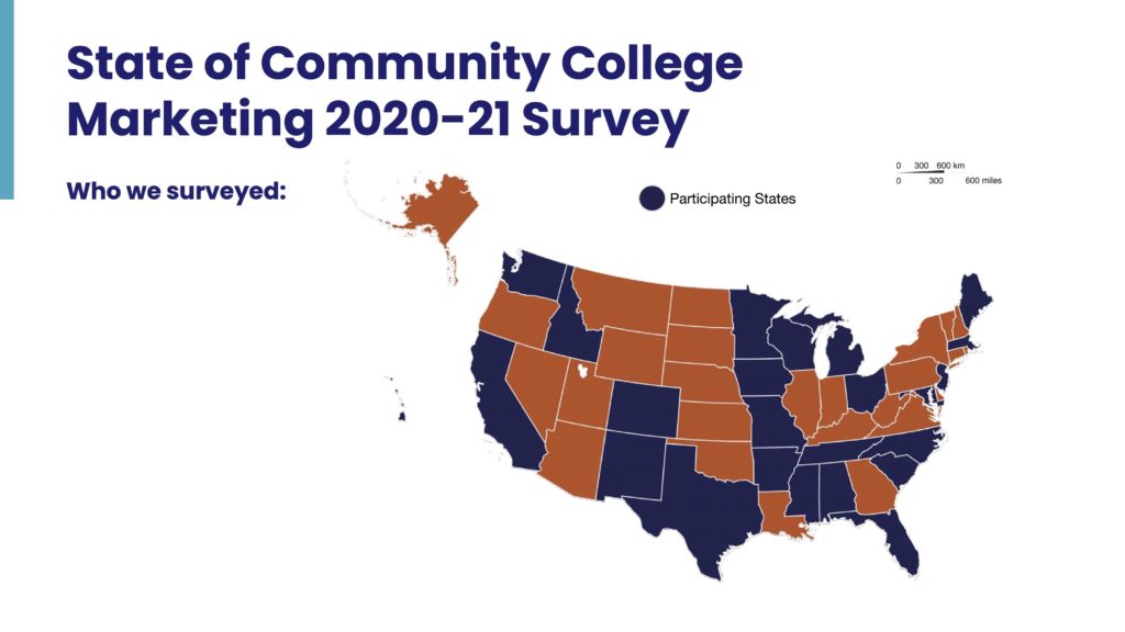 The states we surveyed in the "State of Community College Marketing" report, which reveals enrollment marketing insights.