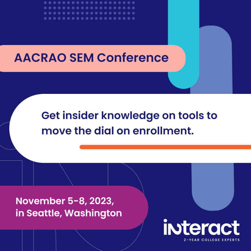 Image: AACRAO SEM Conference: Get insider knowledge on strategies for increasing student enrollment. Nov. 5-8, 2023, in Seattle, Washington.